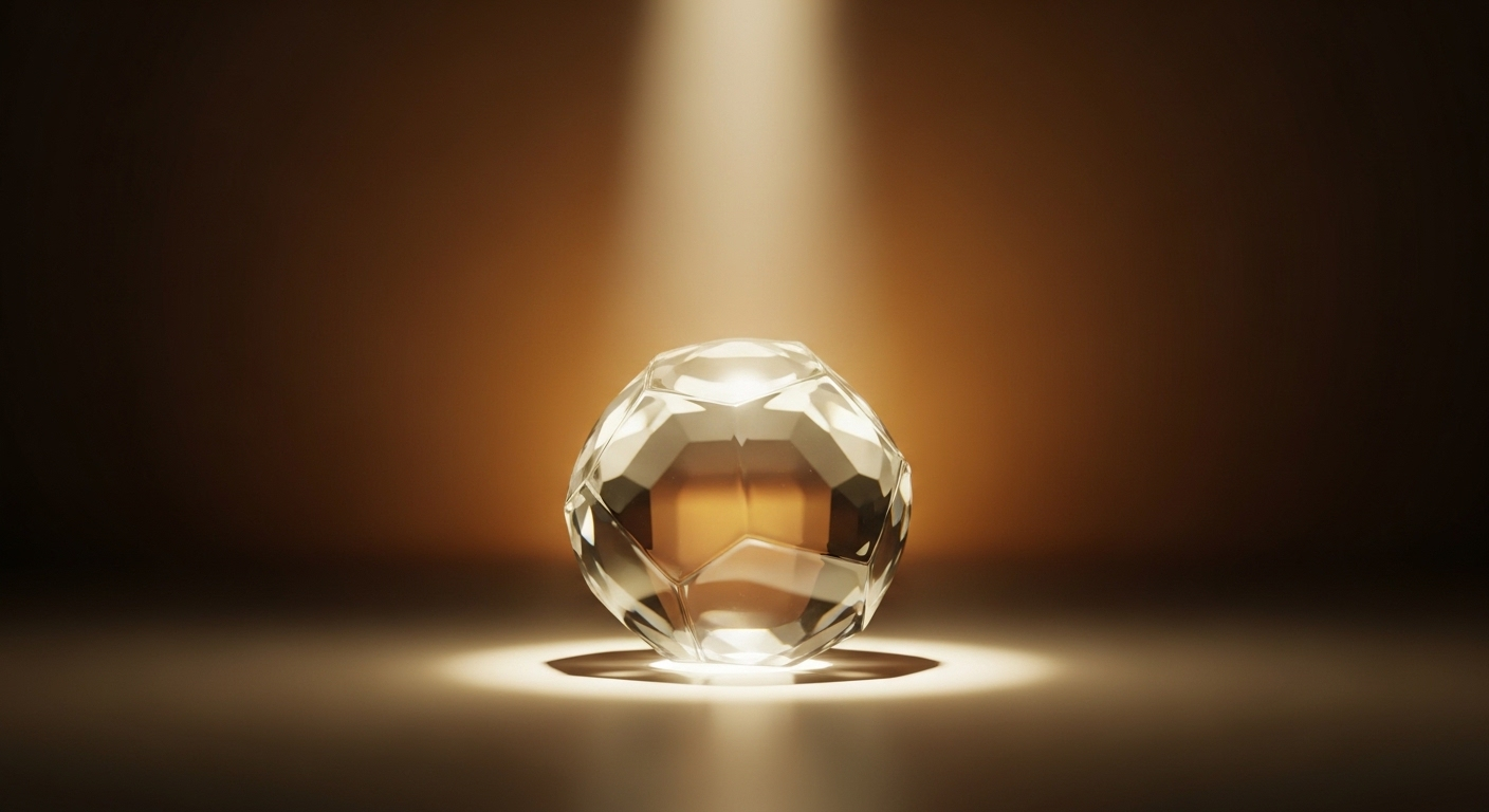 Chùm sáng vàng tập trung cao độ chiếu rọi tinh thể, minh họa độ chính xác và năng lượng được kiểm soát trong xạ trị ung thư hạch bạch huyết.