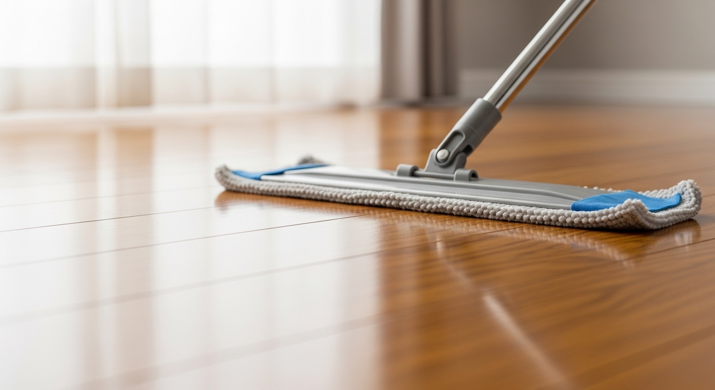Cây lau nhà microfiber ẩm nhẹ lướt trên sàn gỗ bóng loáng, để lại bề mặt sáng bóng không tì vết, tôn lên vân gỗ tự nhiên. Minh họa cách lau nhà sạch bóng và hiệu quả. Cây lau nhà microfiber ẩm nhẹ lướt trên sàn gỗ bóng loáng, để lại bề mặt sáng bóng không tì vết, tôn lên vân gỗ tự nhiên. Minh họa cách lau nhà sạch bóng và hiệu quả.