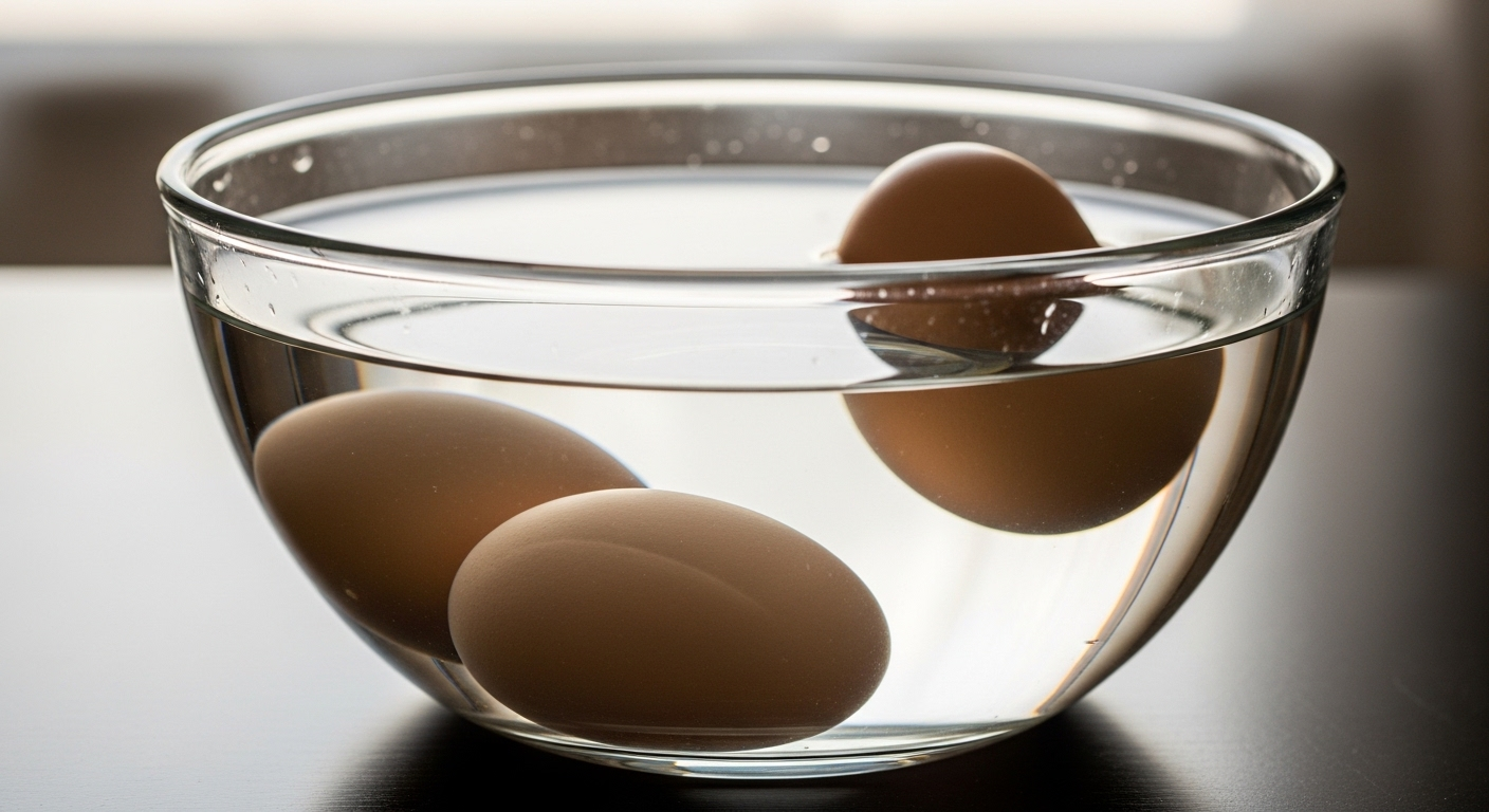 trứng chìm là tươi, trứng nổi là trứng hỏng.