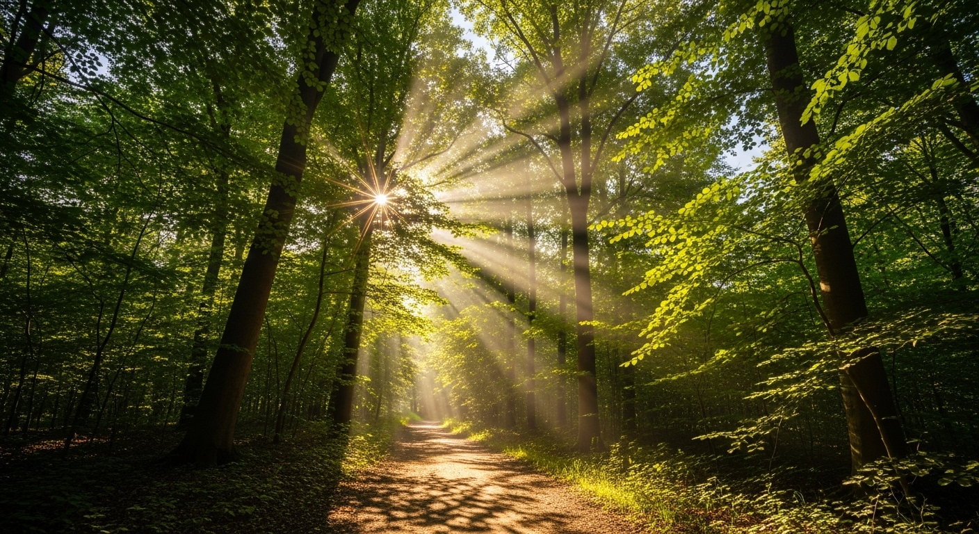 Cảnh rừng yên bình ngập nắng với lối đi uốn lượn, không khí trong lành tượng trưng cho sức khỏe tốt và lối sống lành mạnh, giúp phòng ngừa các vấn đề như viêm gan do rượu. Cảnh rừng yên bình ngập nắng với lối đi uốn lượn, không khí trong lành tượng trưng cho sức khỏe tốt và lối sống lành mạnh, giúp phòng ngừa các vấn đề như viêm gan do rượu.