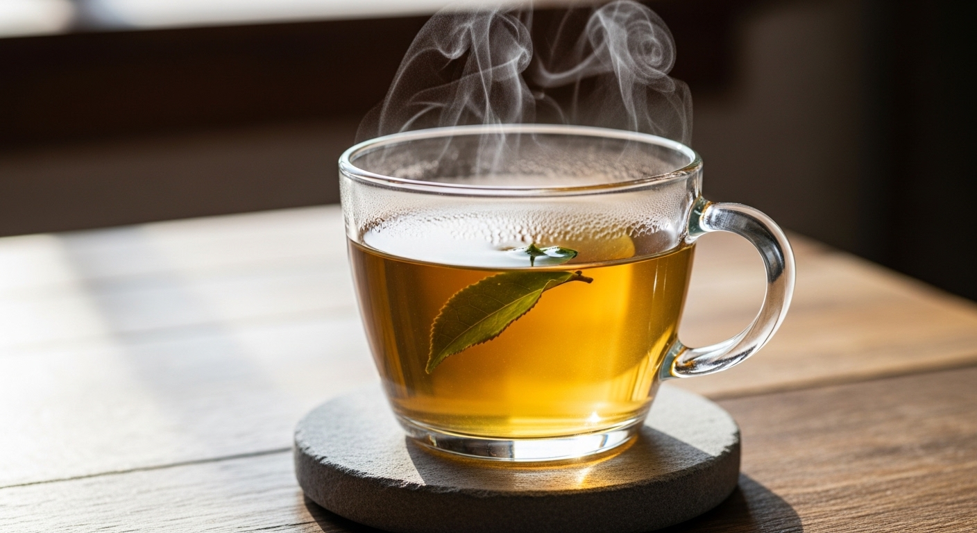 Từ khóa được lồng ghép một cách mượt mà, không gượng ép, liên quan trực tiếp đến công dụng thư giãn của trà thảo mộc.