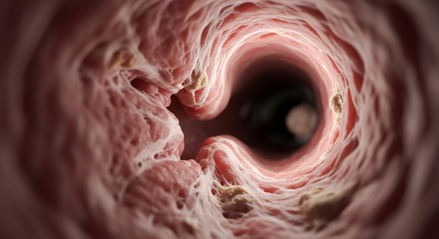 Nội soi phế quản cho thấy hẹp phế quản do di chứng lao phổi, với lòng phế quản tắc hẹp nghiêm trọng bởi mô sợi. Nội soi phế quản cho thấy hẹp phế quản do di chứng lao phổi, với lòng phế quản tắc hẹp nghiêm trọng bởi mô sợi.