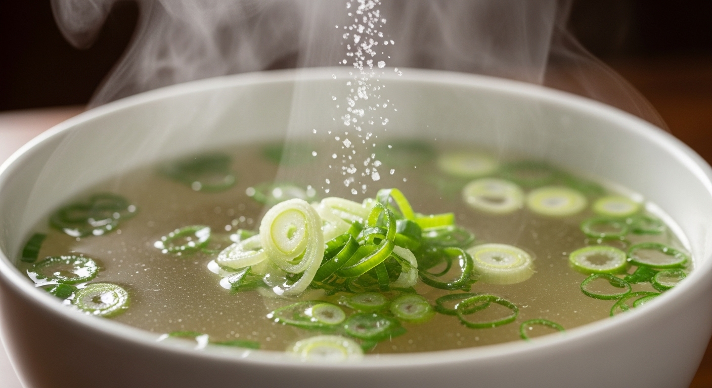 Bột ngọt trắng mịn đang rơi nhẹ nhàng vào bát nước dùng trong veo, nóng hổi, điểm xuyết hành lá xanh. Một khoảnh khắc quen thuộc khi cân nhắc nên dùng bột ngọt hay hạt nêm để nêm nếm món ăn. Bột ngọt trắng mịn đang rơi nhẹ nhàng vào bát nước dùng trong veo, nóng hổi, điểm xuyết hành lá xanh. Một khoảnh khắc quen thuộc khi cân nhắc nên dùng bột ngọt hay hạt nêm để nêm nếm món ăn.