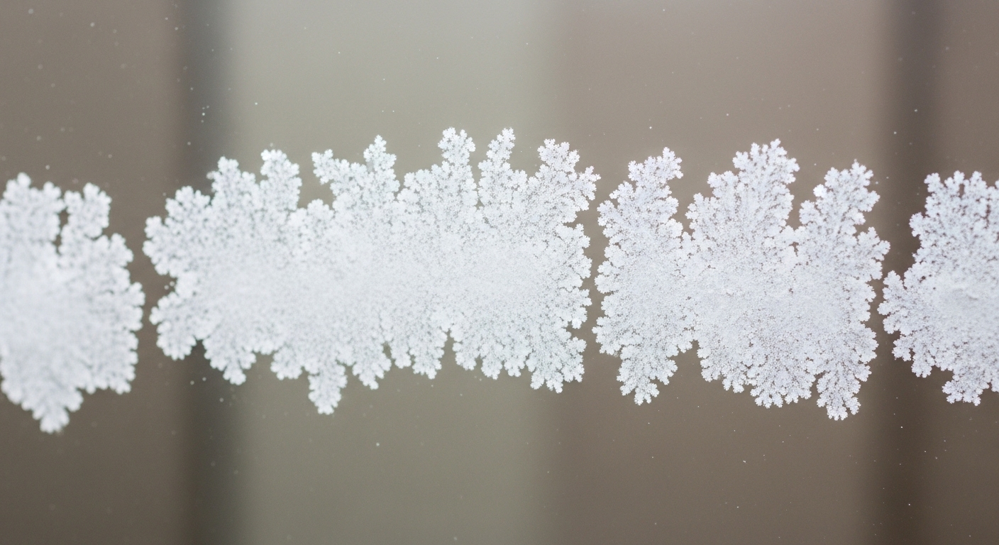 Cận cảnh gương nhà tắm bị ố mờ với các vết cặn vôi cứng (limescale) màu trắng rõ nét, minh họa vấn đề và nhu cầu tìm cách làm sạch gương nhà tắm bị ố mờ hiệu quả.