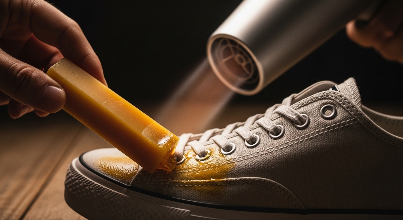 Phủ sáp ong tự nhiên lên giày vải bạt và dùng máy sấy làm tan chảy để chống thấm nước, một mẹo vặt cuộc sống giúp bảo vệ giày hiệu quả.