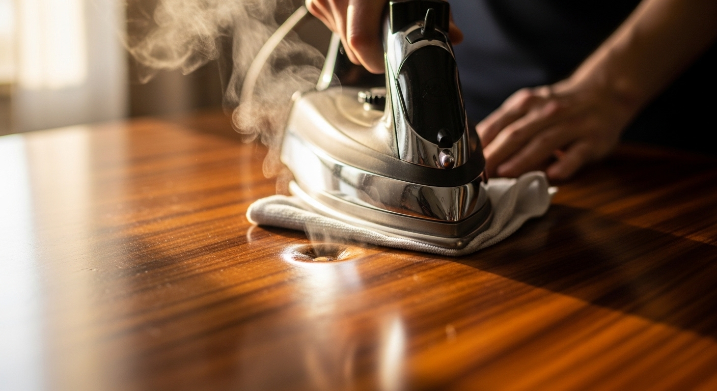 Hai tấm gỗ sáng màu được kẹp chặt bằng kẹp F có đệm bảo vệ, minh họa mẹo vặt đồ gỗ để ghép nối chính xác.