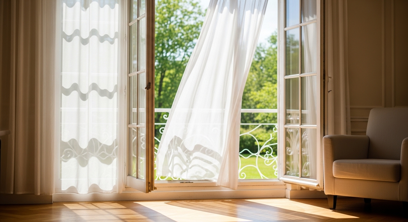 Căn phòng sáng bừng với cửa sổ mở rộng đón ánh nắng và không khí trong lành, tạo không gian thư thái, tốt cho tư duy và não mô cầu.