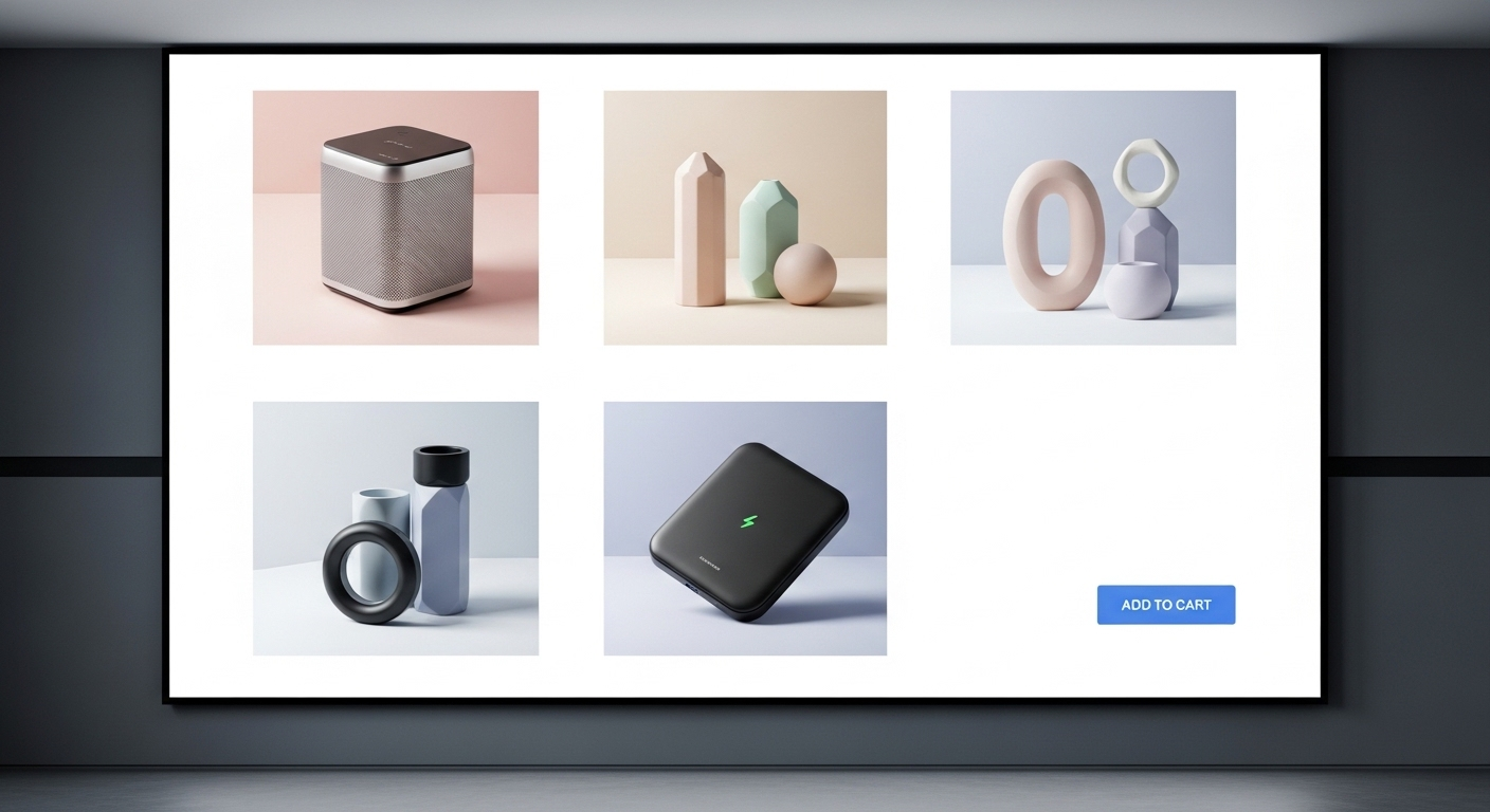 Giao diện trưng bày sản phẩm e-commerce trên màn hình lớn, độ nét cao, hiển thị các sản phẩm hiện đại như máy lọc không khí với chi tiết sắc nét và ánh sáng studio mềm mại. Nút mua hàng rõ ràng trên nền sạch sẽ, chuyên nghiệp. Giao diện trưng bày sản phẩm e-commerce trên màn hình lớn, độ nét cao, hiển thị các sản phẩm hiện đại như máy lọc không khí với chi tiết sắc nét và ánh sáng studio mềm mại. Nút mua hàng rõ ràng trên nền sạch sẽ, chuyên nghiệp.