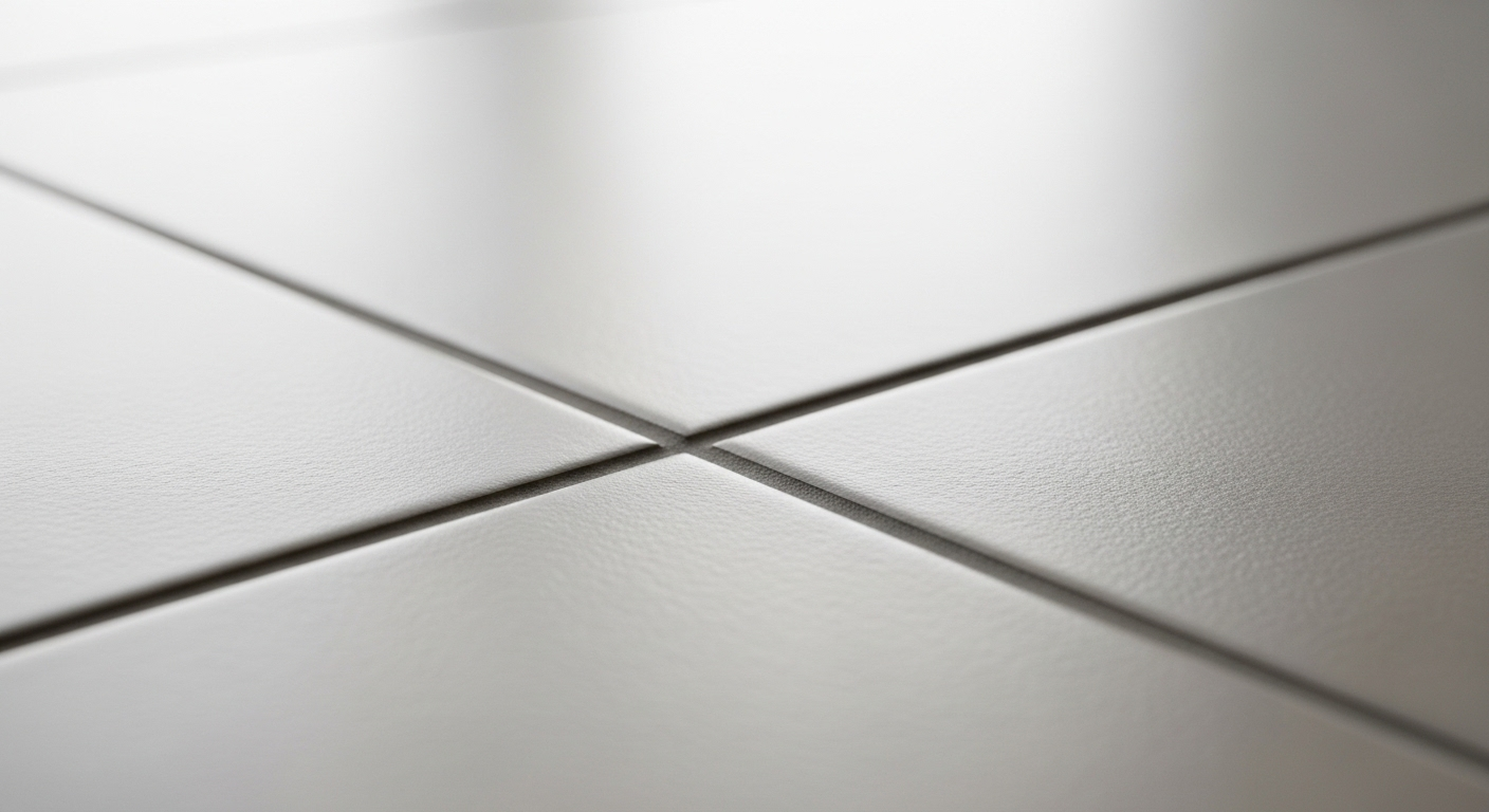 Cận cảnh đường ron gạch men sáng màu sạch bong không tì vết, minh chứng cho hiệu quả của cách lau nhà nhanh và sạch giữ không gian luôn sáng sủa.