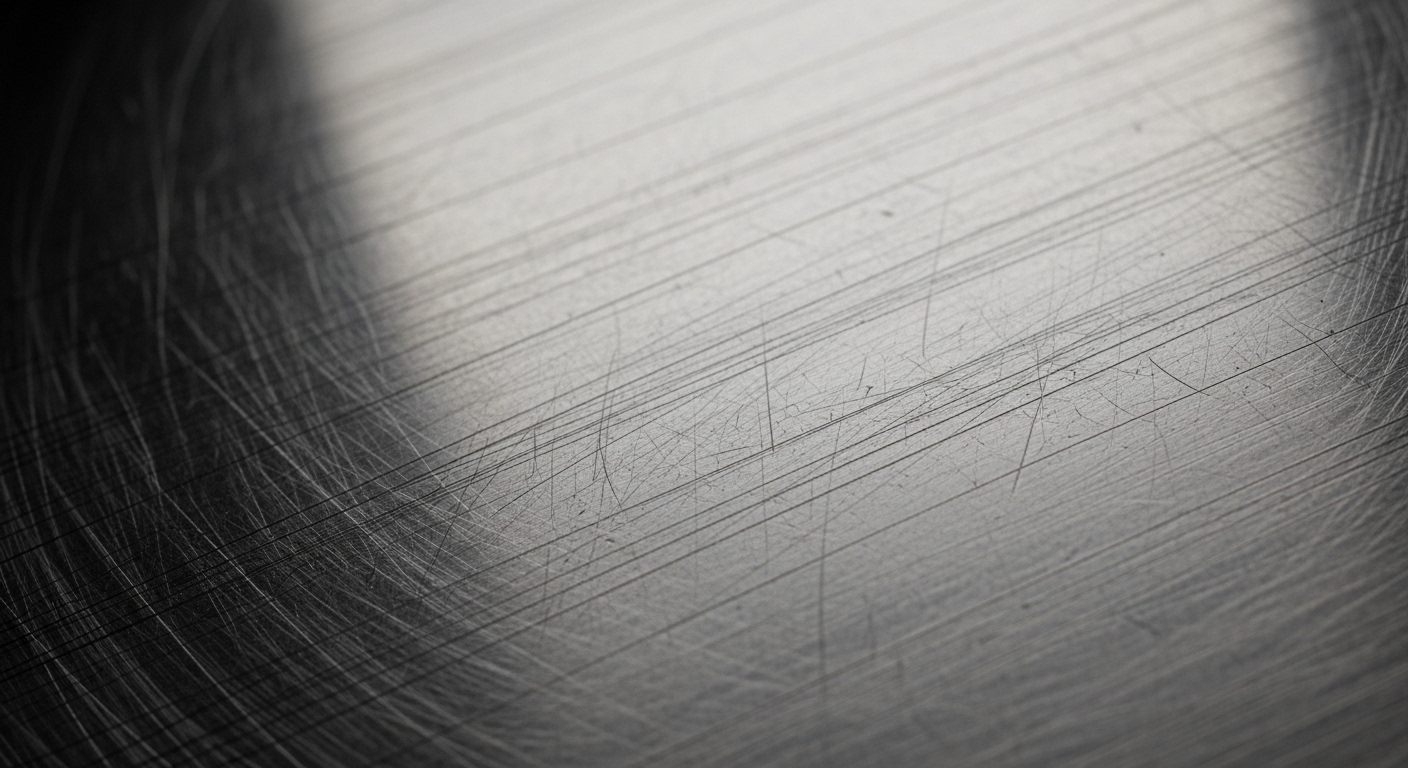 Nồi inox xỉn màu, đầy vết xước song song do cọ rửa mạnh, nhấn mạnh tầm quan trọng của cách làm sạch nồi inox đúng cách để giữ độ bền đẹp.