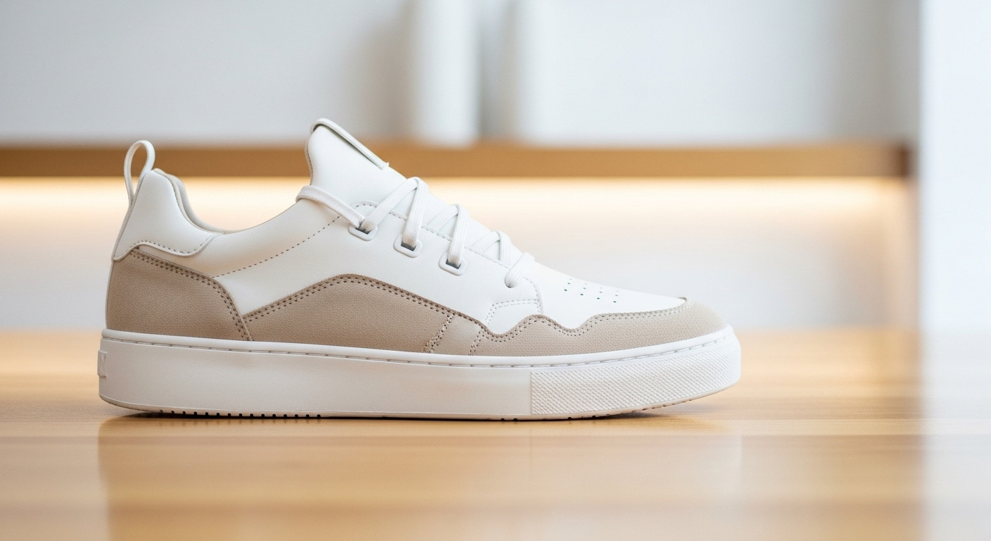 Giày chạy bộ thể thao màu cam nổi bật với kiểu buộc dây giày thể thao vòng lặp chắc chắn, trên nền đường chạy điền kinh mờ dưới ánh sáng ban ngày.