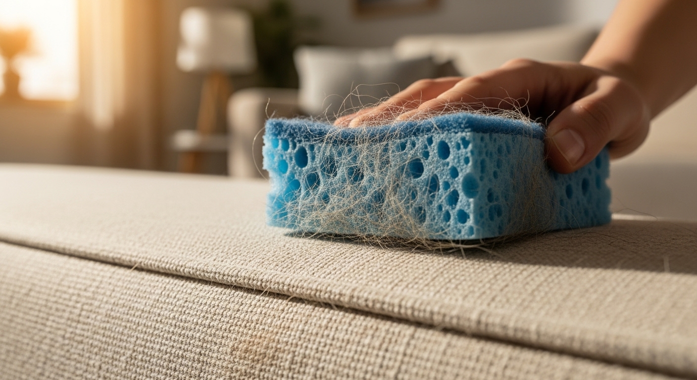 một miếng xốp sạch đặt dưới đáy chậu đất nung rỗng, che kín lỗ thoát nước.