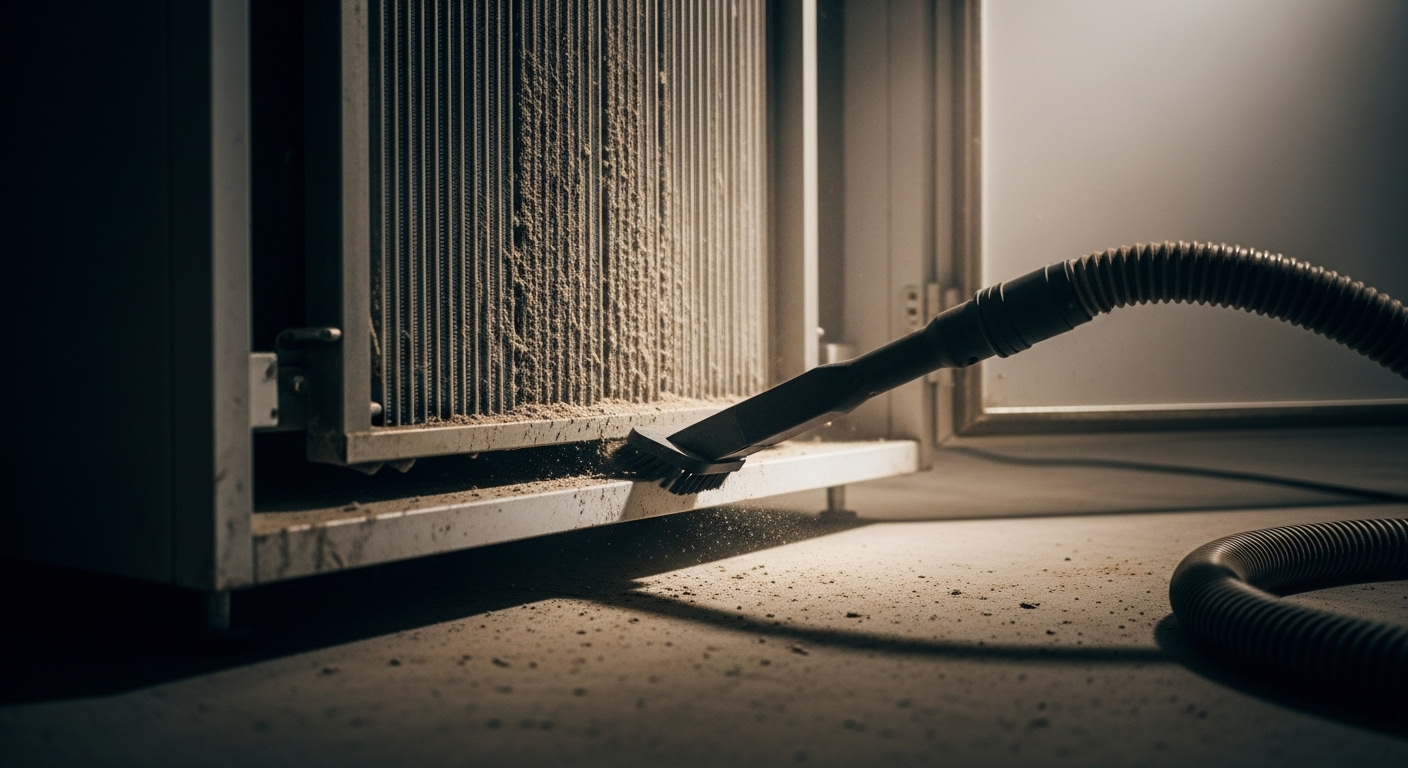 Tủ lạnh bừa bộn với lá rau vương vãi, vết bẩn nhỏ và rau củ héo úa. Hình ảnh gợi nhắc về việc bao lâu nên tổng vệ sinh tủ lạnh. Tủ lạnh bừa bộn với lá rau vương vãi, vết bẩn nhỏ và rau củ héo úa. Hình ảnh gợi nhắc về việc bao lâu nên tổng vệ sinh tủ lạnh.