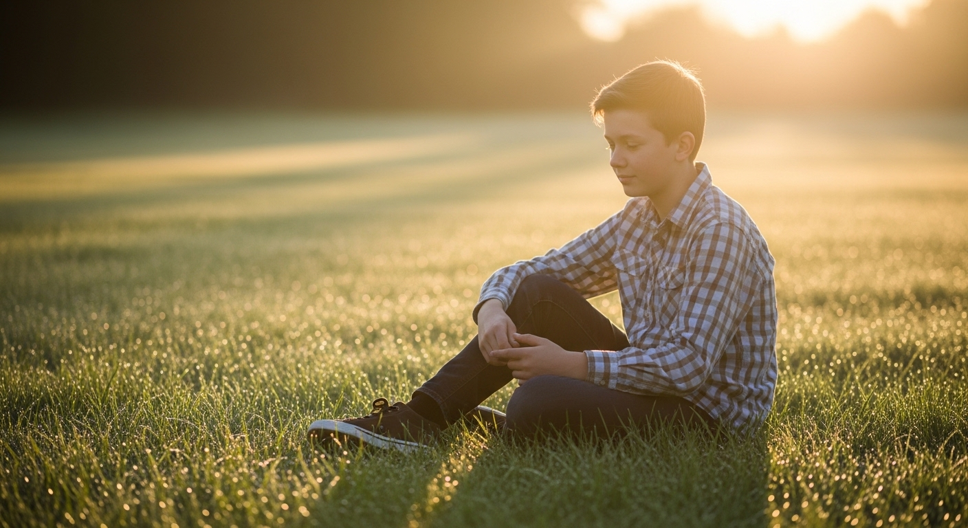 Người trẻ đi bộ thư thái trong ánh nắng sớm, giữa cảnh quan xanh mướt và bầu trời trong xanh, là cách tuyệt vời để bảo vệ trái tim và duy trì sức sống.