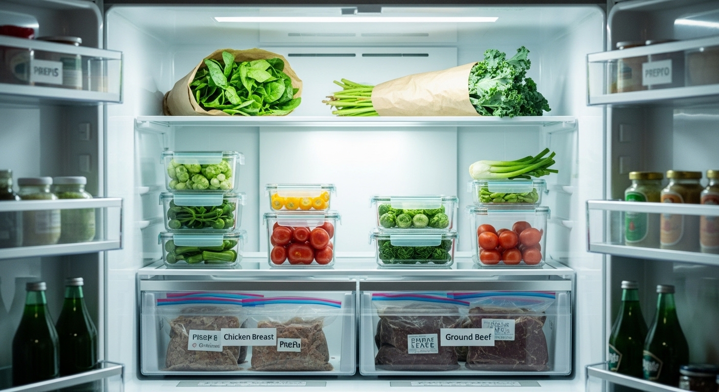 Helps search engines understand the content and context of the image, making it discoverable for searches related to fridge organization, food storage, meal prep, and cooking tips.