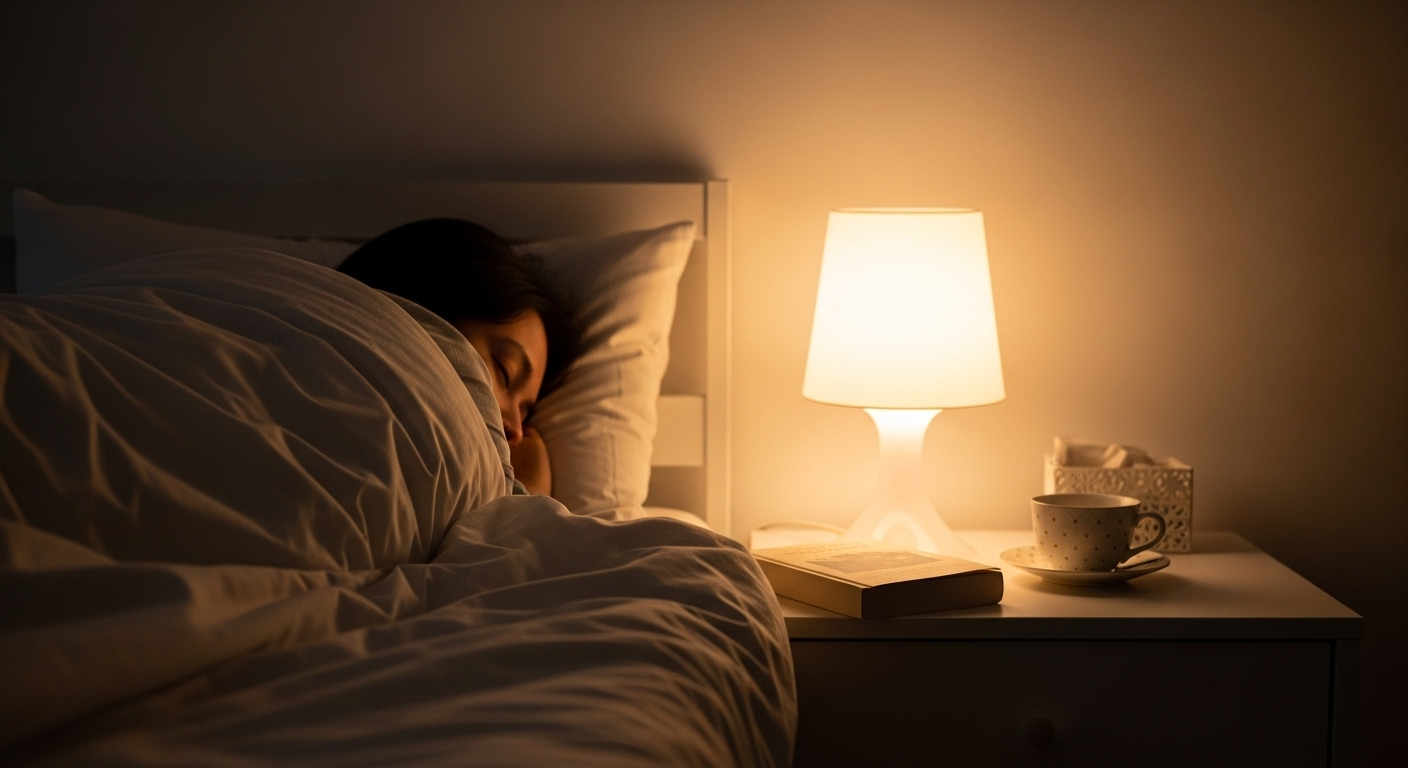 Cảnh phòng ngủ ấm cúng với người đang nghỉ ngơi dưới chăn mềm, ánh đèn dịu nhẹ. Không gian thư giãn này gợi nhắc rằng không nên tắm nước nóng sau khi đi máy bay để có giấc ngủ sâu và phục hồi tốt. Cảnh phòng ngủ ấm cúng với người đang nghỉ ngơi dưới chăn mềm, ánh đèn dịu nhẹ. Không gian thư giãn này gợi nhắc rằng không nên tắm nước nóng sau khi đi máy bay để có giấc ngủ sâu và phục hồi tốt.